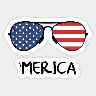 Merica, 4th Of July, America, Patriotic, Americana, Land That I Love Sticker